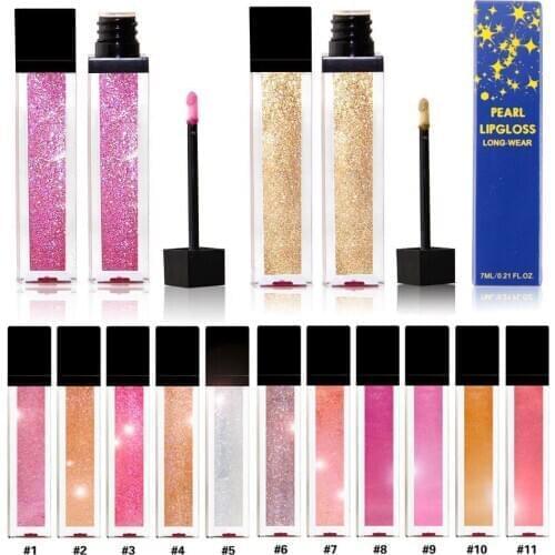 11 Colors Makeup Metal Shimmer Shiny Lipgloss Long Lasting Moist Glossy Cosmetic Liquid Lipstick Wholesale Custom Private Label