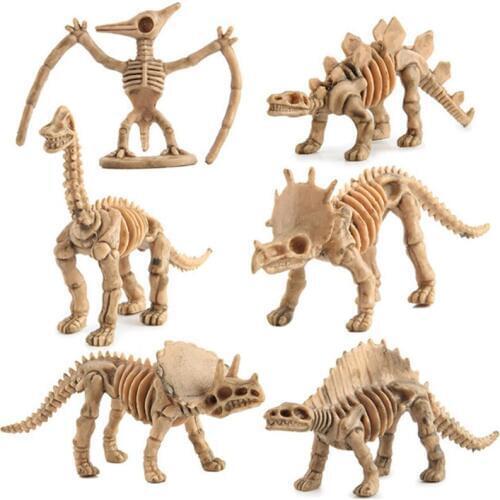 12Pcs Simulation Dinosaur Toys Fossil Skeleton Model Set Mini Action Figure Jurassic Educational Creative Toys For Children Gift