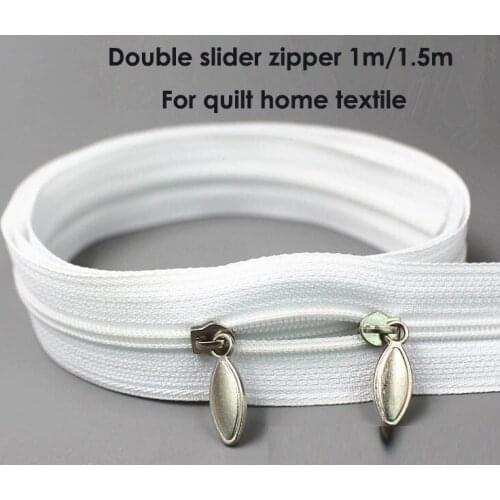 2pcs #3 100cm 150cm Long Quilt zipper Nylon zippers for sewing wholesale Double Sliders Closed End Sewing Cushion home textile