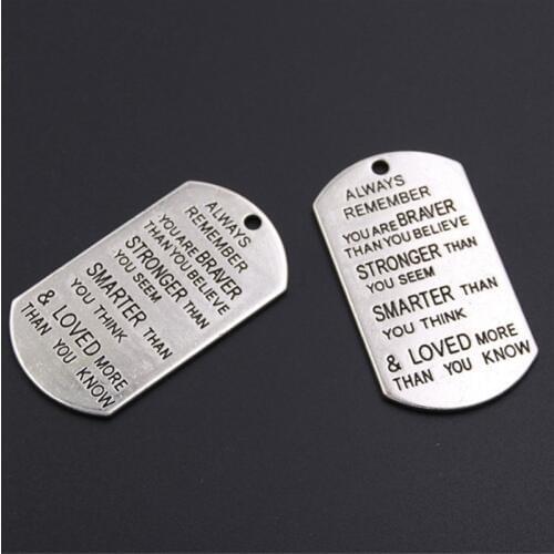 2pcs Silver Color Best Friend Words "Always Remember You Are Braver Than You Believe" Gifts Necklaces Jewelry A302