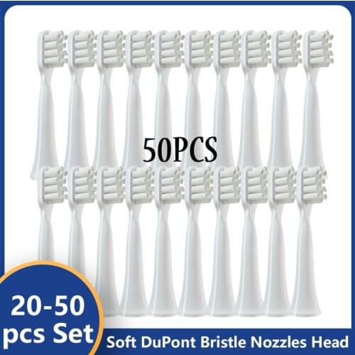 20-50Pcs for XIAOMI Mijia T100 Replacement Toothbrush Heads Smart Electric Whitening Antibacterial Soft Bristle Tooth Brush Head