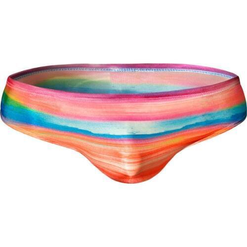 2018 brand AUSTINBEM Men Sexy Swimming Trunks Striped Swimming Trunks Bathing Multicolor Mens Swim Gay Briefs Swimwear Swimsuit