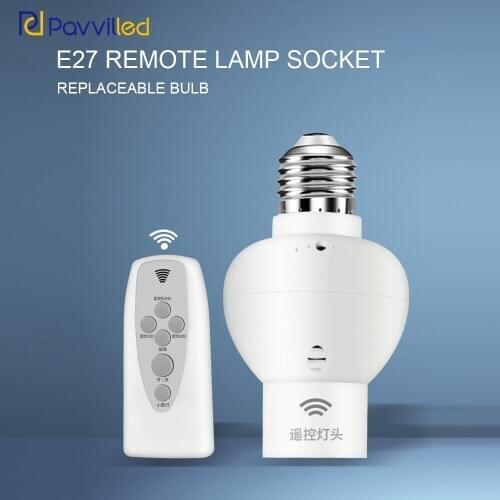 2019 Hot Sale Product 220V E27 LED Bulb Base Socket Wireless Remote Light Control Switch Socket Kit compatible with LED bulbs
