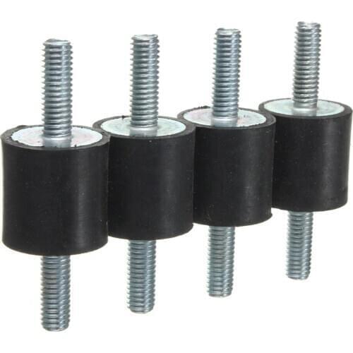 4 Pcs Rubber Buffer Mounts 20x20mm Male M6 Generator Anti Vibration Exhaust Car Professional Accessories