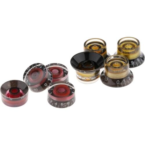 4x Guitar Tone and Volume Knobs w/ Number Top Hat Guitars Replacement Numbers Potentiometer Knobs for Electric Guitar