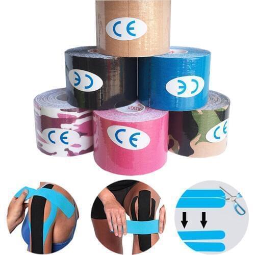 5M Cotton Kinesiology Tape Elastic Roll Adhesive Muscle Bandage Waterproof Breathable Knee Elbow Protector Injury Pain Care Tape