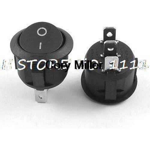 AC 6A/250V 10A/125V 3Pin SPDT ON/ON Panel Mini Round Boat Rocker Switch
