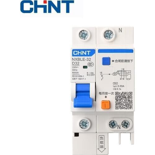 CHNT NXBLE-32 Residual current operated circuit breaker RCBO 6KA type D 1P+N 30mA 230 V 240V 50HZ 6A 10A 16A 20A 25A 32A