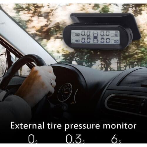 Wireless Tire Pressure Gauge with 4 External Sensors Car TPMS Portable Anti-Explosion Universal for Auto Dashboard