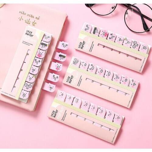 8Pcs/lot Cute Pig Memo Pad Sticky Notes Kawaii Cartoon Animal Bookmark Stationery Label Stickers School Office Supplies