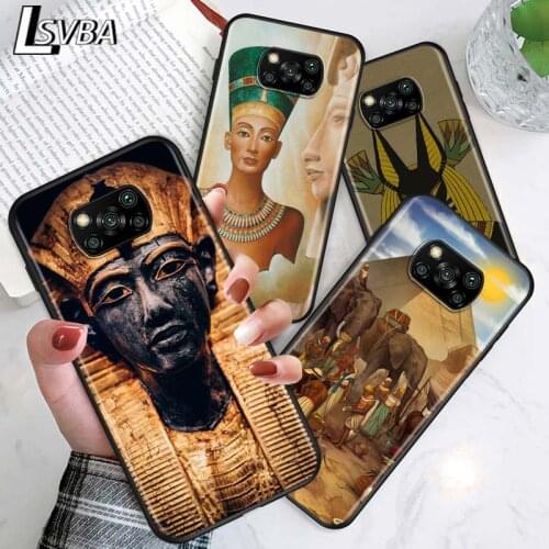 Egypt Nefertiti Anubis Ankh for Xiaomi Poco X3 NFC X2 M3 M2 F2 F3 Pro C3 F1 A2 Lite Mix3 Play Silicone Soft Black Phone Case