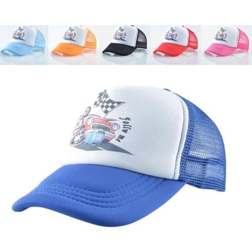 Child Cap Cartoon Racing Baseball Caps Baby Hip-hop Childrens Caps Boys and Girls Sunscreen Sunscreen Net Hat