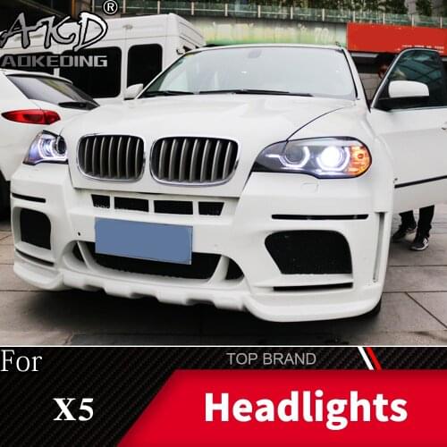 Head Lamp For Car BMW X5 2007-2013 E70 Headlights Fog Lights Daytime Running Lights DRL H7 LED Bi Xenon Bulb Car Accessories