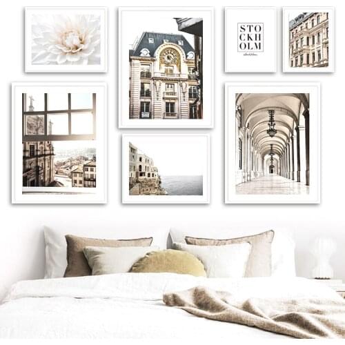 Trevi Fountain Dahlia Italy Building Quote Wall Art Canvas Painting Nordic Poster And Prints Wall Pictures For Living Room Decor