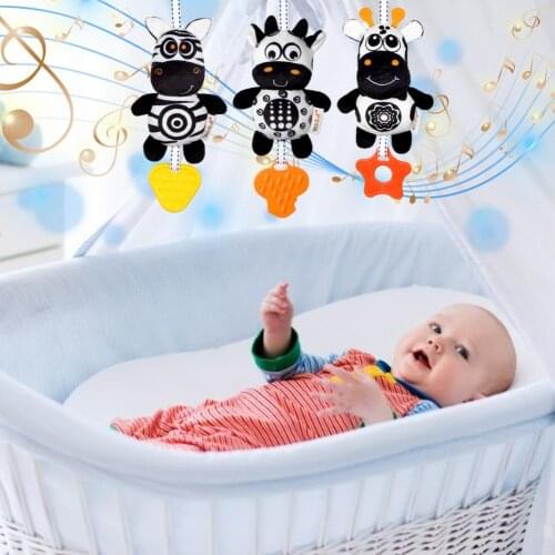2021 Hot Baby Rattles Bed Hanging Doll Toy For Newborn Baby Soft Bed Bell Animal Musical Montessori Mobile Rattles Gifts