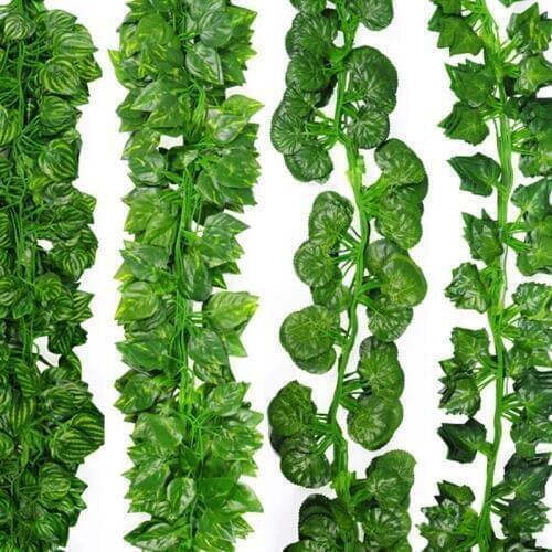 200cm artificial silk rose fake creeper green leaf ivy for family wedding decoration wholesale diy hanging flowers