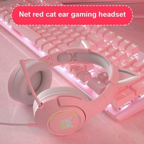 K9 Cute Gaming Headset With USB Double 3.5mm Single USB Interface Brand New Cat Ear Girl Headset Safe Odorless Durable