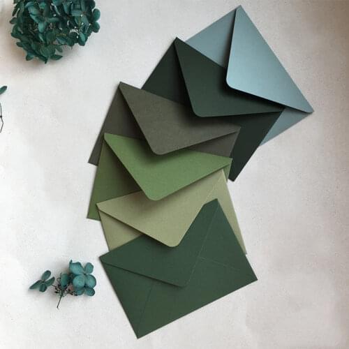 5pcs/lot Green Color Series Japanese Rosa Paper Art Paper Envelopes 105mmX155mm Fine Texture, Warm Touch Card Envelopes