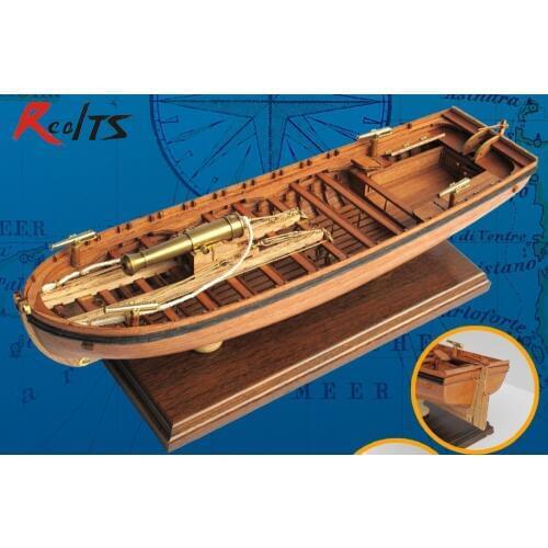 RealTS Classical wooden sailboat model 1/36 scale 42FT Armed GUNBOAT Europe Gunboat armed boat