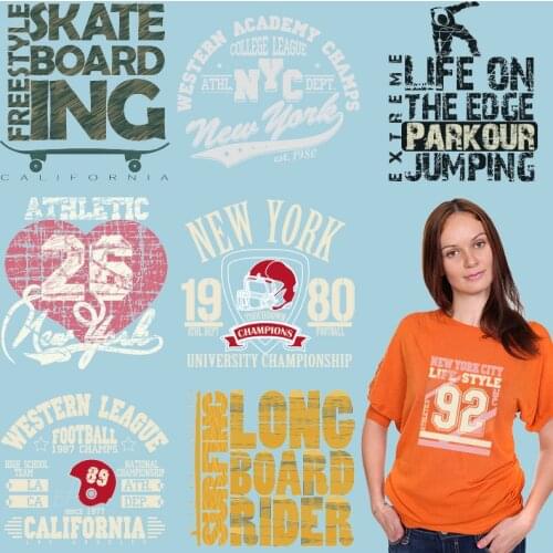 Fashion Letters Numbers Patches for Kids Clothing Jacket Stickers on Clothes Heat Transfer Printing Heat Transfer PVC Patch