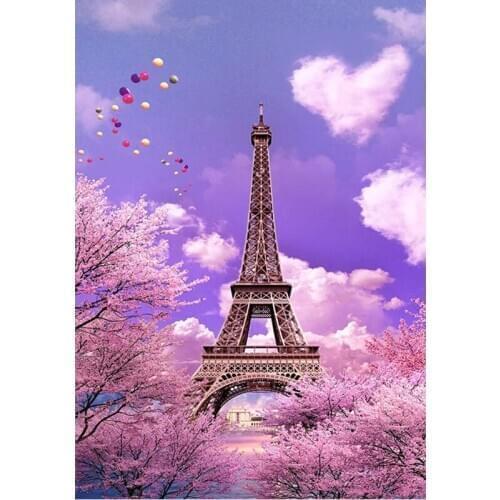 SenyuArt Diamond Painting Full Round Square Embroidery Picture Mosaic Paris Eiffel Scenery Accessories Cross Stitch Kits Decor