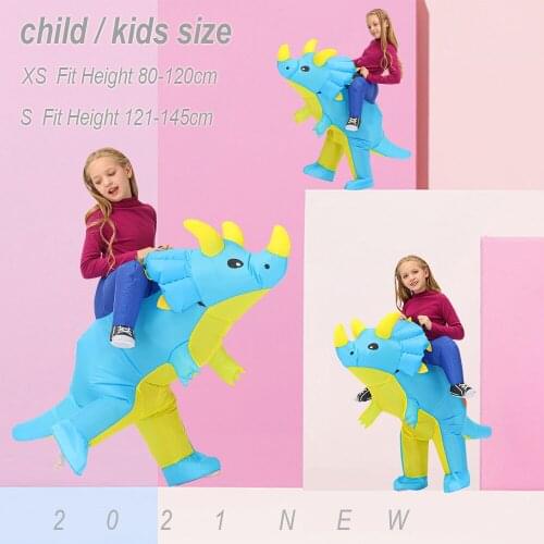 New Kids Inflatable Dinosaur Costume Boys Girls Anime Triceratops Cosplay Caostume Carnival Party Suit Halloween Costume