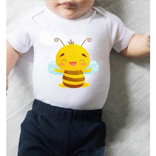 Infant Girl Clothes New Born Baby Items Print Bee Cotton Jumpsuit Kids Autumn Bodysuit for Newborns Toddler Boy Fall Costume