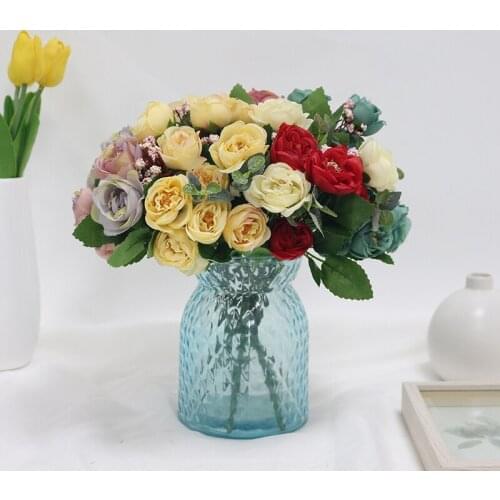 Peony artificial flower fake silk peony bouquet flowers wedding flowers decoration for table home flowers decoration