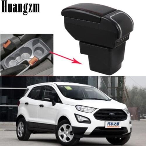 Armrest box For Ford Ecosport 2013-2017 interior PU Leather Centre Console Storage Box car-styling accessorie 2014 2015 2016