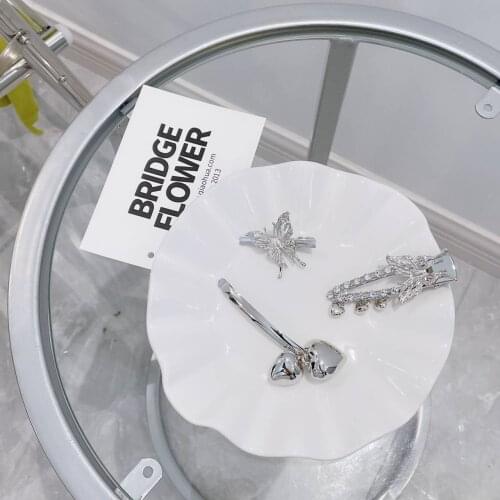 Simplicity Zirconia Butterfly Hair Clips for Women Fashion Alloy Heart Shape Headwear Female Trendy Butterfly Hair Accessories