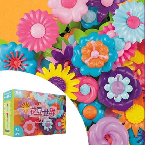 Garden Building Toys DIY Assembly Toys Set Flower Arrangement For Kids Educational Blocks Garden Building Toys X1L5
