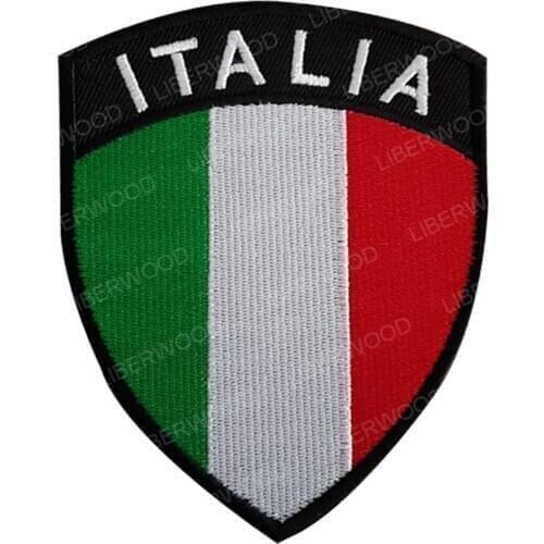 SHIELD Italy Italian Italia Flag National Crest Country Flag Patch Military Army Patch Badge for Jacket Coat Backpack