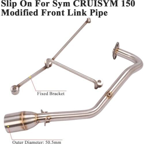 Slip On For Sym CRUISYM 150 125 CRUISYM150 Motorcycle Exhaust System Escape Modify Front Link Pipe Connection 51mm Fixed Bracket