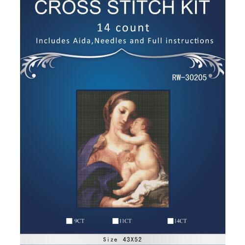 Top Quality Lovely Hot Sell Counted Cross Stitch Kit Old World Holiday Ornaments Similar DMC RW-30205 mo8ther and baby