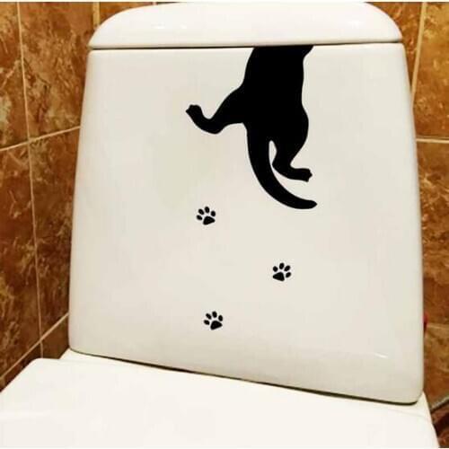 Funny Cat Bedroom Kitchen Home Art Wall Stickers Toilet Seat Deca PCV stickers