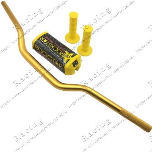 1 1/8" 28mm Fat Handlebar Handle Bar + Bar Pad + Throttle Hand Grips For Pit Pro Dirt Motard Bike Mini Motocross Atv Motorcycle