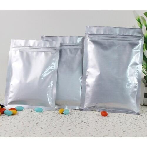 100pcs 13 sizes 6*8cm Small Sliver Self sealing Aluminum Foil Zipper bag Ziplock bags Zip lock packaging Packing food seed