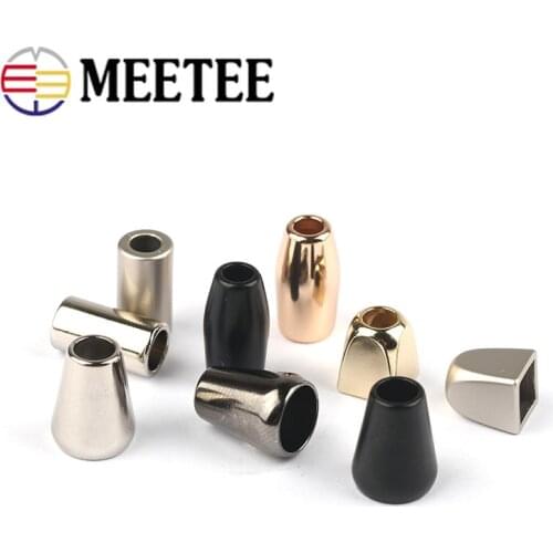 Meetee 20pcs Metal Stopper Jacket Drawstring Button Hat Cord Lock Bell Elastic Rope End Buckle DIY Garment Decor Stoppers Button