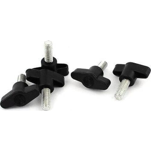 5pcs 8mm Male Dia 20mm Thread Long Plastic T Handle Screw on Type Clamping Knob