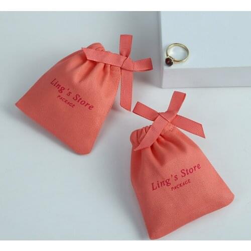 50 Bags Personalized LOGO Printed Custom Cotton Canvas Digital Printing Pouches Packaging Cosmetic Bags Jewelry Packaging Bag