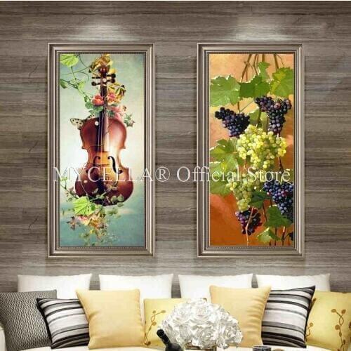 5D DIY Diamond Embroidery Flower grape violinCross Stitch full Mosaic Diamond Painting Wall Stickers Home Decor Christmas gift