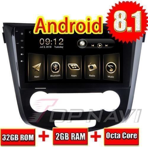 Auto Media for Nissan Qashqai 2016 10.1'' Android 8.1 Topnavi Car GPS Navigation with Optional OBDII DVR Reverse Camera Players
