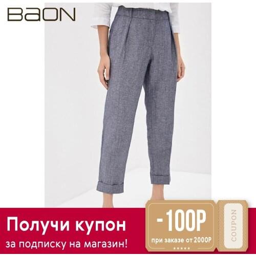 Женские льняные брюки BAON China At AliExpress