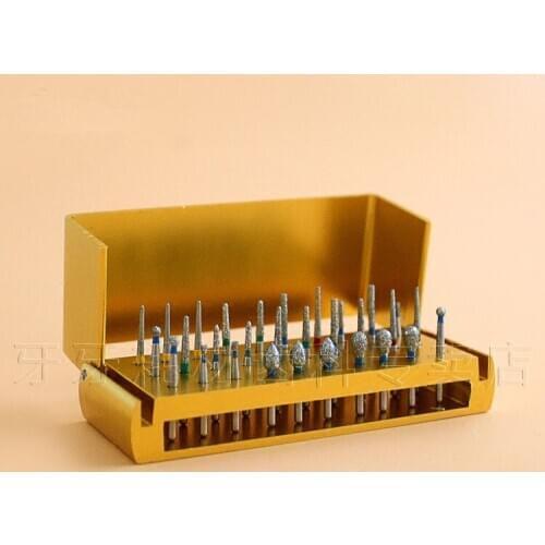 Free Shipping 30Pcs/pack New Dental Diamond Burs Set For Porcelain Shouldered Abutment Polishing Lab Equipment