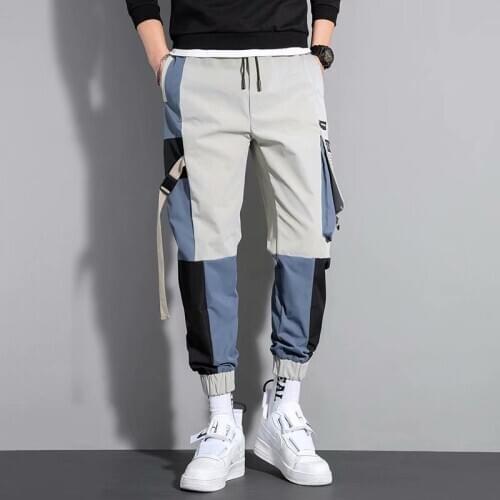 Fashion Harajuku Mens Pants Japan Style Streetwear Joggers Men Trousers Cargo Pant Casual Men Clothing Elastic Waist Men Pants