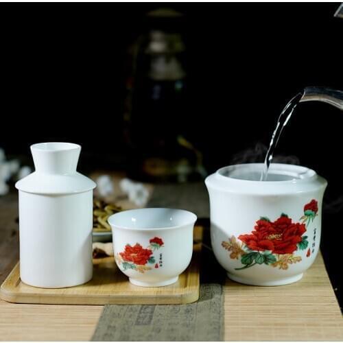 Household Chinese style antique warm white wine pot cup set old traditional hot Japanese ceramic sake wineware