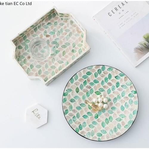 European-style color shell wooden fruit tray storage tray weed trays Home teacup tray desktop shell trays decorative