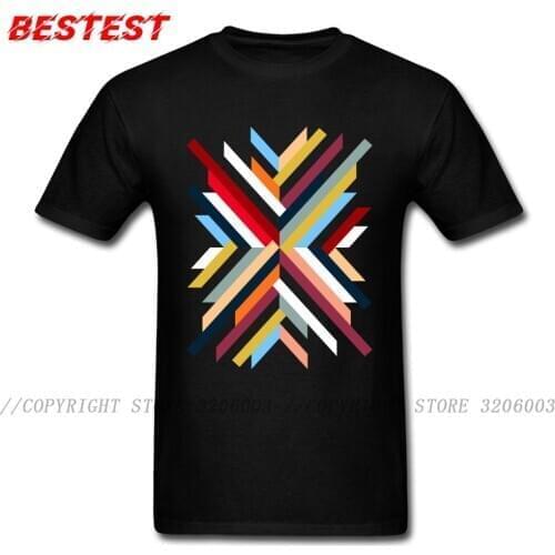 Mens T-Shirt Fitness T Shirt Abstract Geometric Tops & Tees Brand New O-Neck Printing Short Sleeve 100% Cotton Clothes Hip Hop