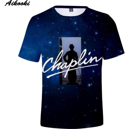 Hip Hop Cool Creative Chaplin T-shirts Short Sleeve Summer 3D T Shirts Humor T-shirt Print Mens Womens Teenage Top Loose Tees