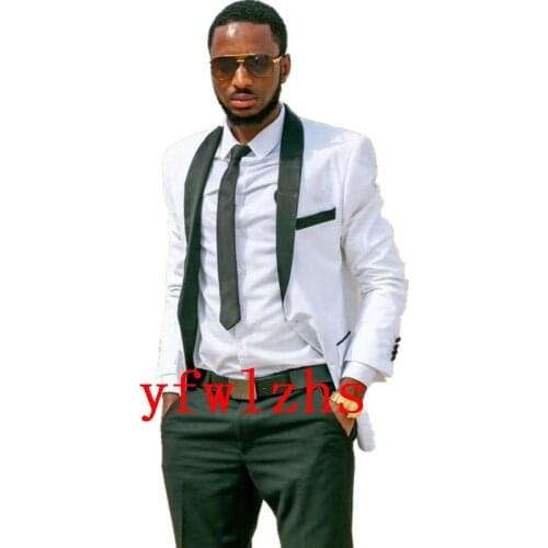 Handsome One Button Groomsmen Shawl Lapel Groom Tuxedos Mens Wedding Dress Man Blazer Prom Dinner (Jacket+Pants+Tie) A131